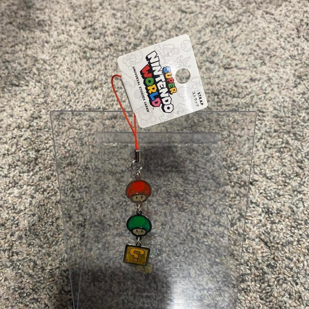 Universal Studios Japan Super Nintendo World Mushroom Strap Charm Multi NEW